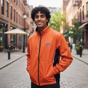 Sugoi High Visibility Orange Cycling Jacket Reflective Accents Men’s Size Medium